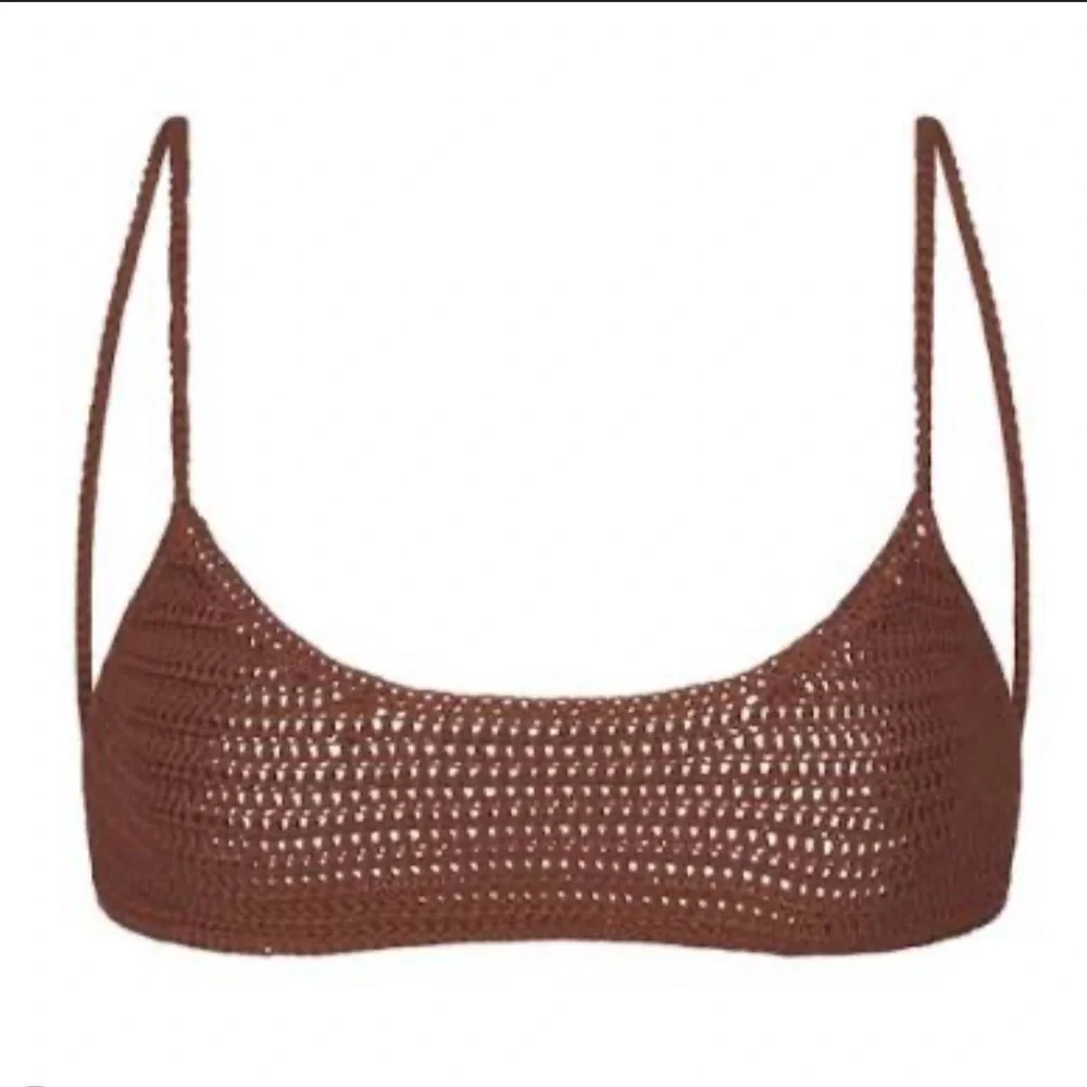 Skims crochet swim scoop bikini top Jasper XS nwt 🤎sw31